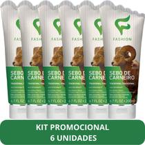 Creme Hidratante Tradicional Fashion Sebo de Carneiro Bisnaga 200ml Kit 6
