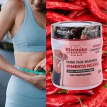 Creme Massageador Pimenta Negra Elimina Estrias e Celulites - Rhenuks(combo6 itens)
