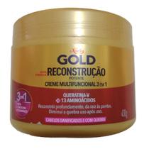 Creme Multifuncional 3 em 1 Niely Gold Reconstrução Potente Queratina-V + 13 Aminoácidos 430g