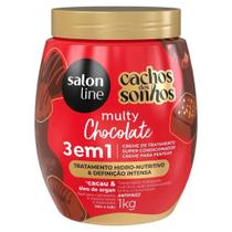 Creme Multifuncional 3 em 1 Salon Line Cachos dos Sonhos Chocolate Cacau e Óleo de Argan 1Kg