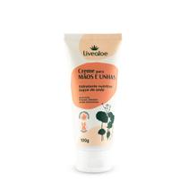 Creme Natural para Mãos e Unhas Hidratante toque de seda 100g Livealoe