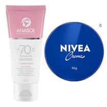 Creme Nivea + Protetor Solar Facial FPS 70 com Clareador antisinais