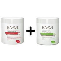 Creme P/ Massagem Pimenta Negra + Gel Redutor Crioterápico Raavi 500G Cada