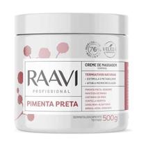 Creme para Massagem de Pimenta Preta Termoativo 500g - Raavi