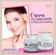 Creme para o Rosto Clareador Facial e Peeling - Creme Clareador Intensiv com Whitonyl 30gr - Peeling de Cristal Dermo C - Lucy's