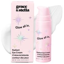 Creme para os olhos grace & stella, antienvelhecimento, clareador, 15mL, vegano