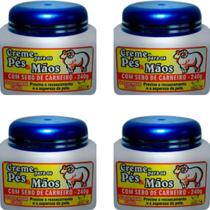 Creme para os Pés e Mãos San Jully Com Sebo de Carneiro Pote 240g Kit 4 Unidades