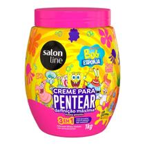 Creme Para Pentear 3 Em 1 Definição Máxima Bob Esponja 1kg Salon Line