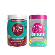 Creme Para Pentear Cachos Definidos + Gelatina Keraform 1kg