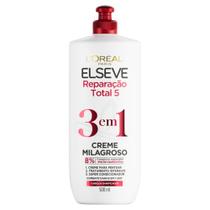 Creme para Pentear Elseve Milagroso 3 em 1 Reparação Total 5 com 500ml Creme para Pentear Elseve Milagroso 3 em 1 Reparação Total 5 com 500ml