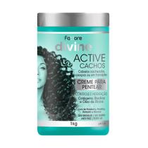 Creme para Pentear Fattore Divine Active Cachos Cabelos Cacheados, Crespos ou em Transição 1kg