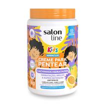 Creme Para Pentear Kids Cachos Crespos Ondulados Definidos Hidratação Antifrizz Cabelos Tratados Brilho Maracujá Salon Line 1Kg