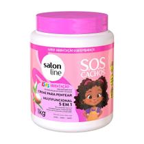 Creme Para Pentear Multifuncional 5 Em 1 Kids SOS Cachos 1kg Salon Line Creme Para Pentear Multifuncional 5 Em 1 Kids SOS Cachos 1kg Salon Line