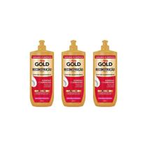 Creme Para Pentear Niely Gold 500ml Reconstruçao-Kit C/3un