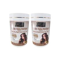 Creme Para Pentear Ouribel 1Kg Mandioca - Kit Com 2Un