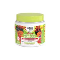 Creme para Pentear Salon Line Kids Infantil Cachinhos Definidos Antifrizz Melancia Vegano Pote 500g