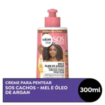 Creme para Pentear SOS Cachos Mel e Óleo de Argan Restauração Extrema Salon Line 300g