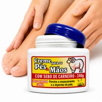Creme para Pés e Mãos com Sebo de Carneiro Ureia e Óleo de Argan 240g San Jully Cosméticos