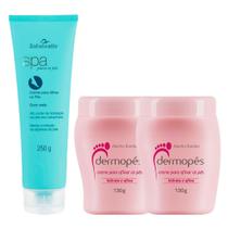 Creme para Tratamento Elimina Rachaduras Spa para os Pés + 2 Dermopés Creme Para Tratamento 130g (rosa)