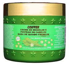 Creme Pentear e Modelar Babá de Quiabo Coiffer 350grs Hidrata Sem Enxague e Protetor Térmico