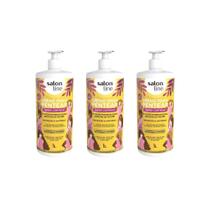 Creme Pentear Salon Line 1L Super Controle - Kit Com 3Un