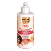 Creme Pentear Salon Line Sos Cachos Ricino Queratina 300ml