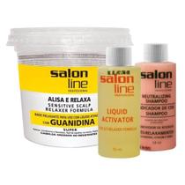 Creme Relaxante Salon Line Guanidina Tradicional Alisa E Relaxa Força Alta 215g