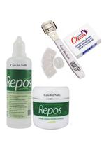 Creme removedor de cuticulas 120g + Amaciante de Cutículas 150ml + Suporte Tira Calos + 1cx Lâminas