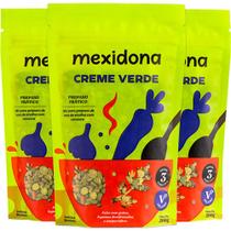 Creme Verde Mexidona Vegano contendo 3 pacotes de 200g cada