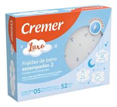 Cremer 5 Fraldas De Pano Luxo 70x70 Estampas Masculinas Cremer 5 Fraldas De Pano Luxo 70x70 Estampas Masculinas