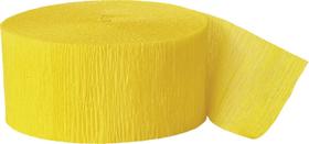 Crepe Paper Streamer Unique, amarelo brilhante de 81 pés