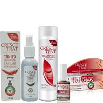 Crescetrat Tônico, Shampoo E Base Para Unhas Antiqueda/Força