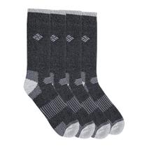 Crew Socks Columbia Moisture Control, pacote com 4, masculinas, pretas e cinza Crew Socks Columbia Moisture Control, pacote com 4, masculinas, pretas e cinza