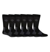 Crew Socks Columbia Moisture Control para homens, pacote com 6 unidades pretas Crew Socks Columbia Moisture Control para homens, pacote com 6 unidades pretas