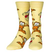 Crew Socks Crazy Socks Garfield Fun Print para homens Crew Socks Crazy Socks Garfield Fun Print para homens