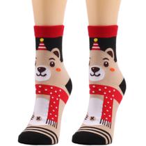 Crew Socks Cute Bear, design de desenho animado para mulheres e homens