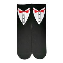 Crew Socks, smoking de algodão penteado com design de gravata borboleta vermelha preta
