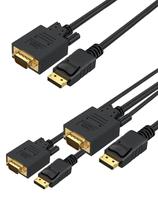 Criação de cabo adaptador DisplayPort para VGA, 6 pés, pacote com 3, 1080p Criação de cabo adaptador DisplayPort para VGA, 6 pés, pacote com 3, 1080p