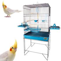 Criadeira Gaiola Viveiro Confort Preto Azul Pássaros Triplex - Jel Plast