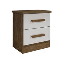 Criado 2 gavetas new athos ipê off white Criado 2 gavetas new athos ipê off white