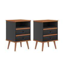 Criado alan cor:kit 2 unidades preto