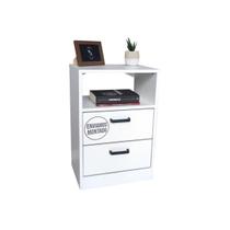 Criado Branco 40Cm 2 Gavetas 1 Nicho Quarto Casal Já Montado Criado Branco 40Cm 2 Gavetas 1 Nicho Quarto Casal Já Montado