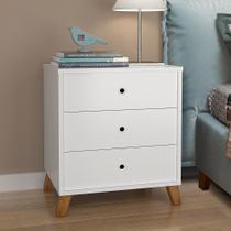 Criado de cabeceira retro 3 gavetas branco granada Criado de cabeceira retro 3 gavetas branco granada