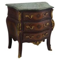 Criado Luxo Bombê Madeira Imbuia Marchetada 03 gavetas