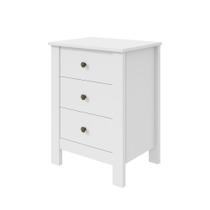 Criado Mesa De Cabeceira Maggiore 3 Gavetas Branca Da Lopas 67x38x50 cm