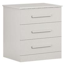 Criado Rubi 3 Gavetas Branco Leifer Móveis