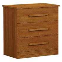 Criado Rubi 3 Gavetas Cinamomo - Leifer Móveis