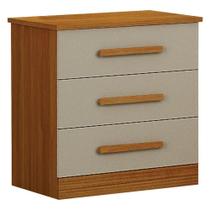 Criado Rubi 3 Gavetas Cinamomo Off White - Leifer Móveis