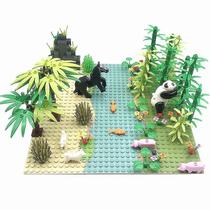 Criador de blocos de construção Moc Green Bush Flower Grass Tree