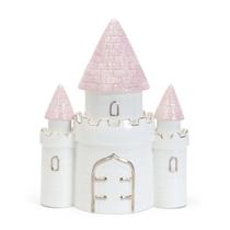 Criança de cofrinho apreciará o castelo da princesa grande dos sonhos de cerâmica